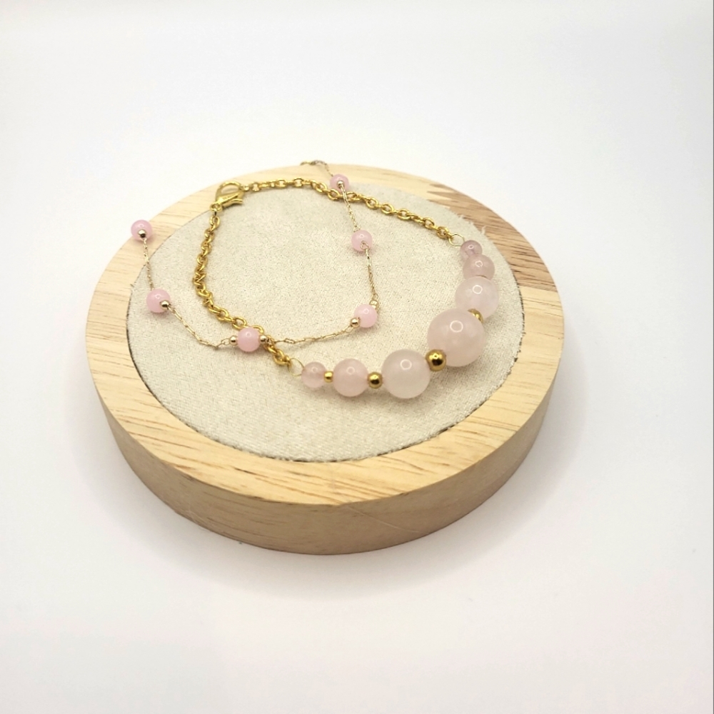 🍍 Handmade NWOT Rose Quartz Bracelet